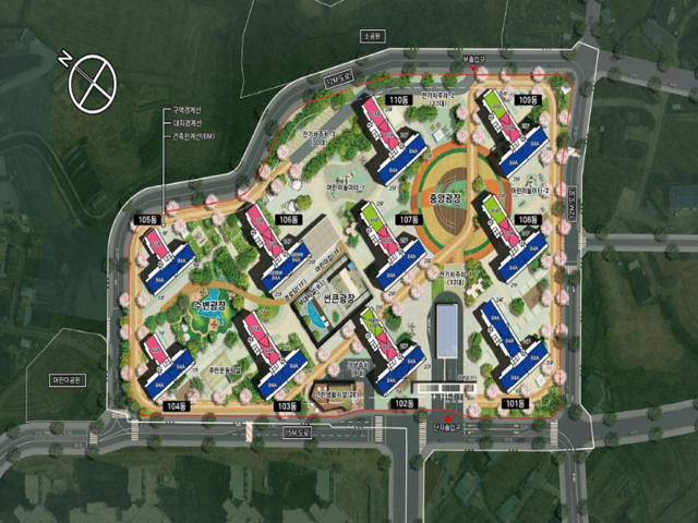 천안 벽산블루밍 파크포레 단지배치도
